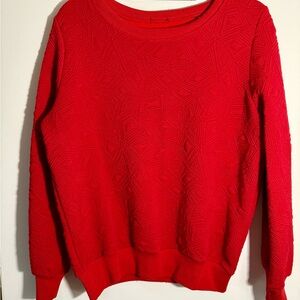 Red Textured Women's Sweater